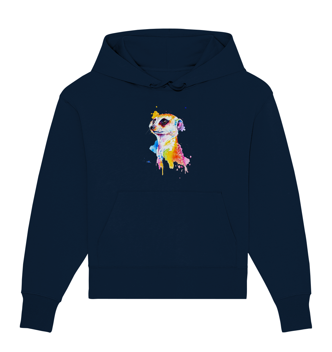 Motiv farbenfrohes Erdmännchen - Organic Oversize Hoodie