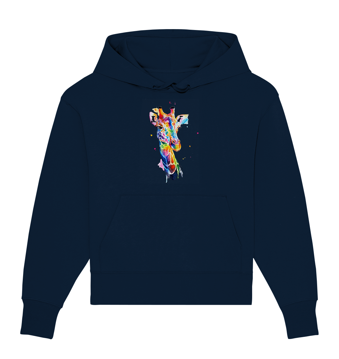 Motiv farbenfrohe Giraffe - Organic Oversize Hoodie