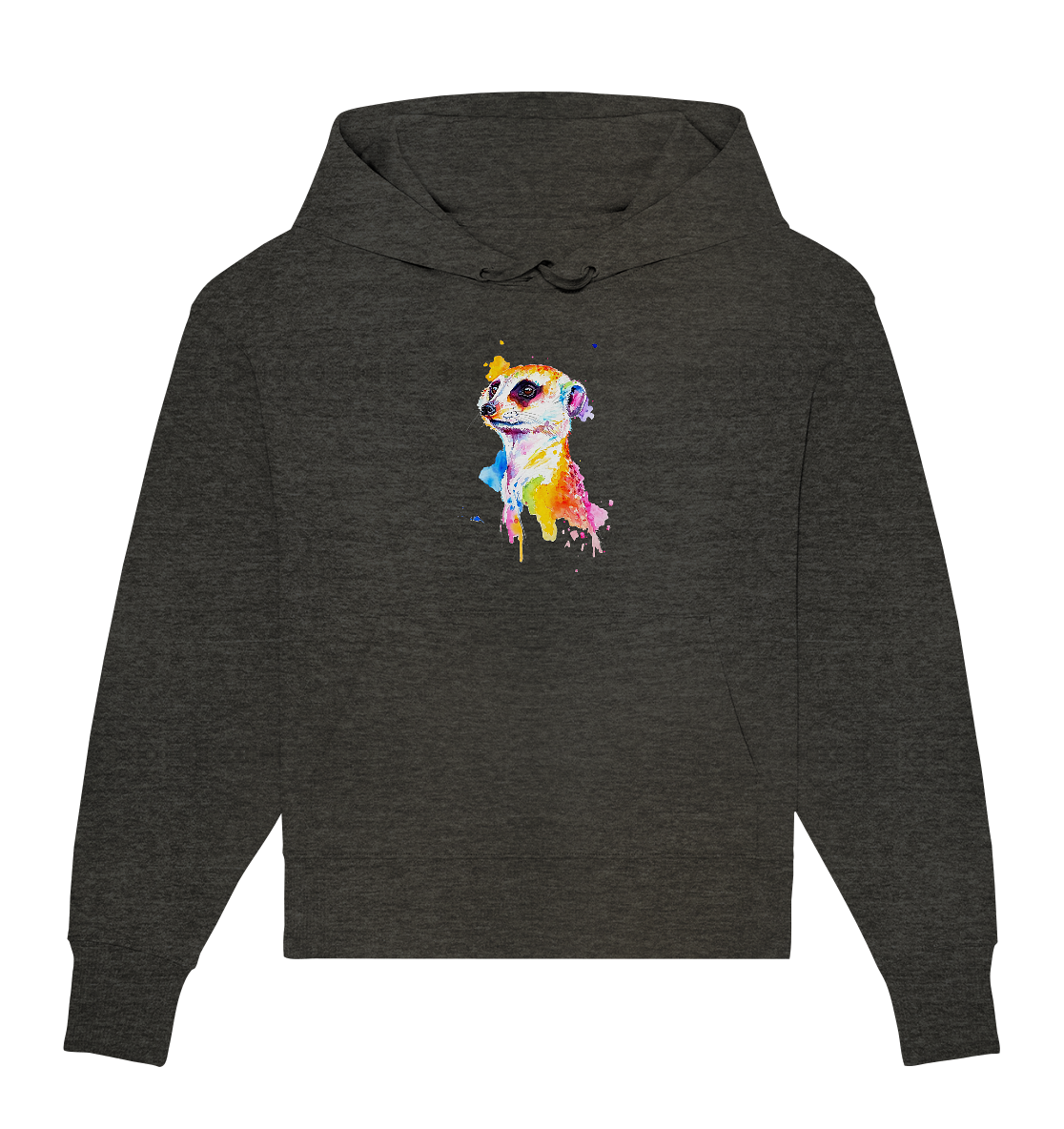 Motiv farbenfrohes Erdmännchen - Organic Oversize Hoodie