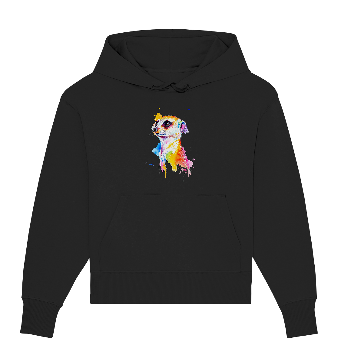 Motiv farbenfrohes Erdmännchen - Organic Oversize Hoodie