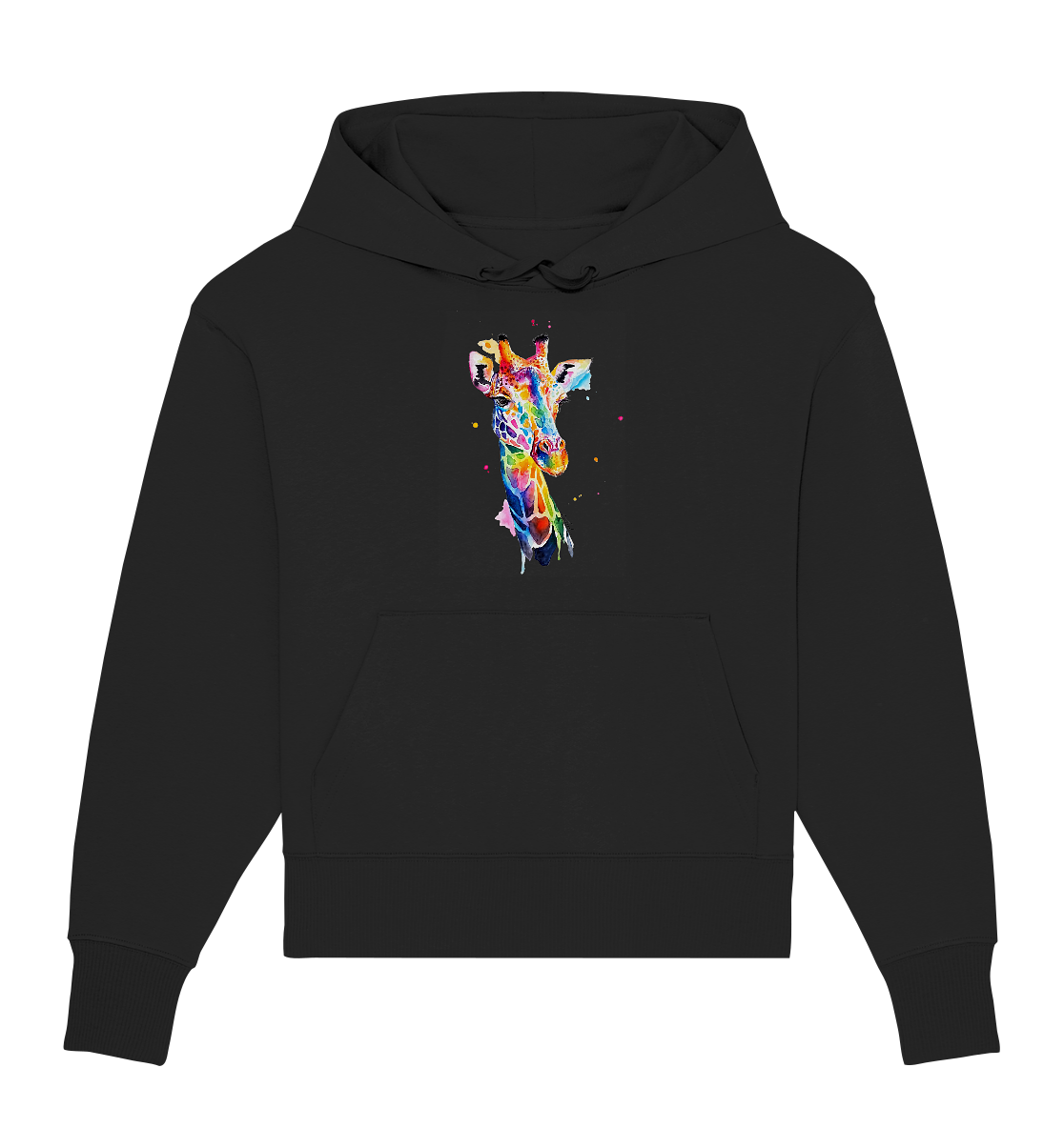 Motiv farbenfrohe Giraffe - Organic Oversize Hoodie