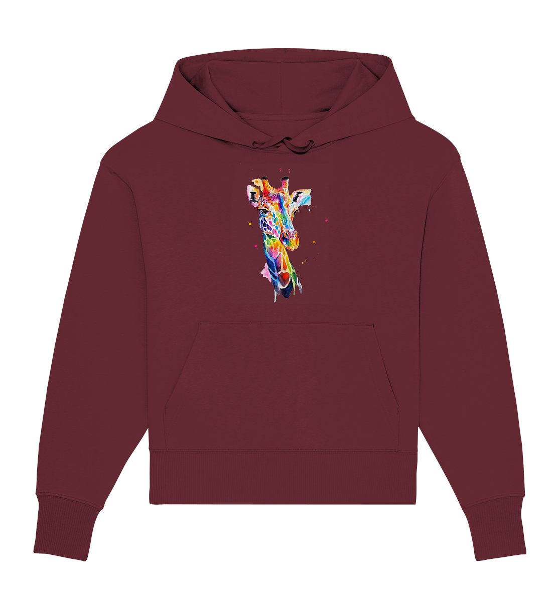 Motiv farbenfrohe Giraffe - Organic Oversize Hoodie