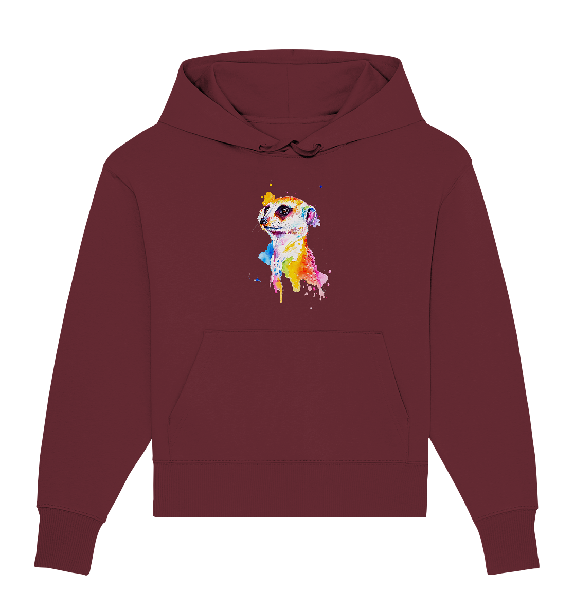 Motiv farbenfrohes Erdmännchen - Organic Oversize Hoodie