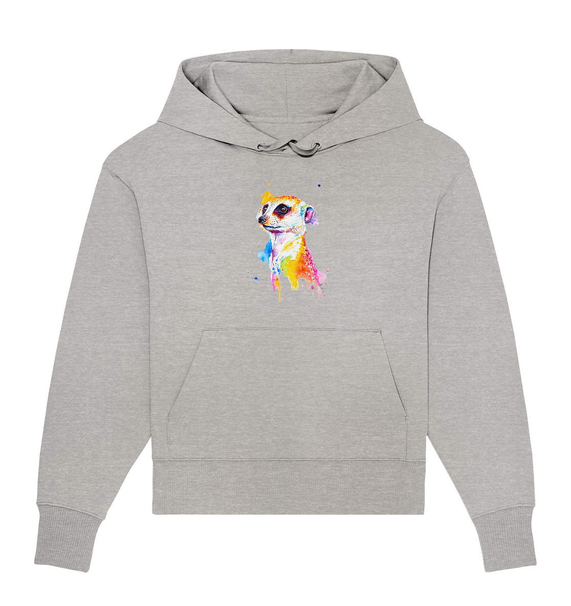 Motiv farbenfrohes Erdmännchen - Organic Oversize Hoodie