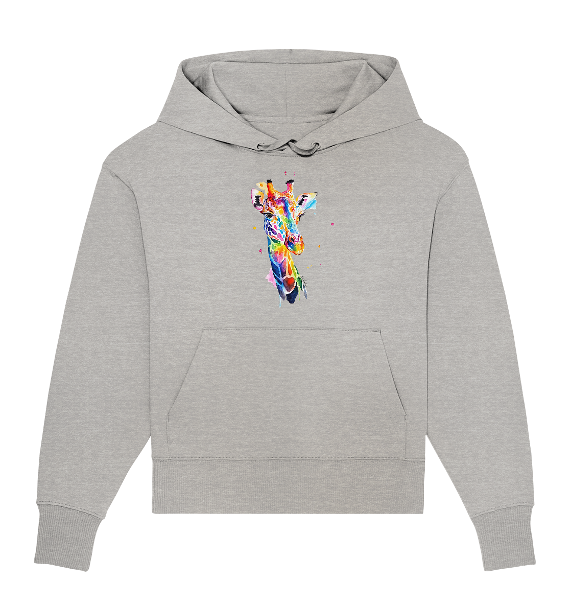 Motiv farbenfrohe Giraffe - Organic Oversize Hoodie