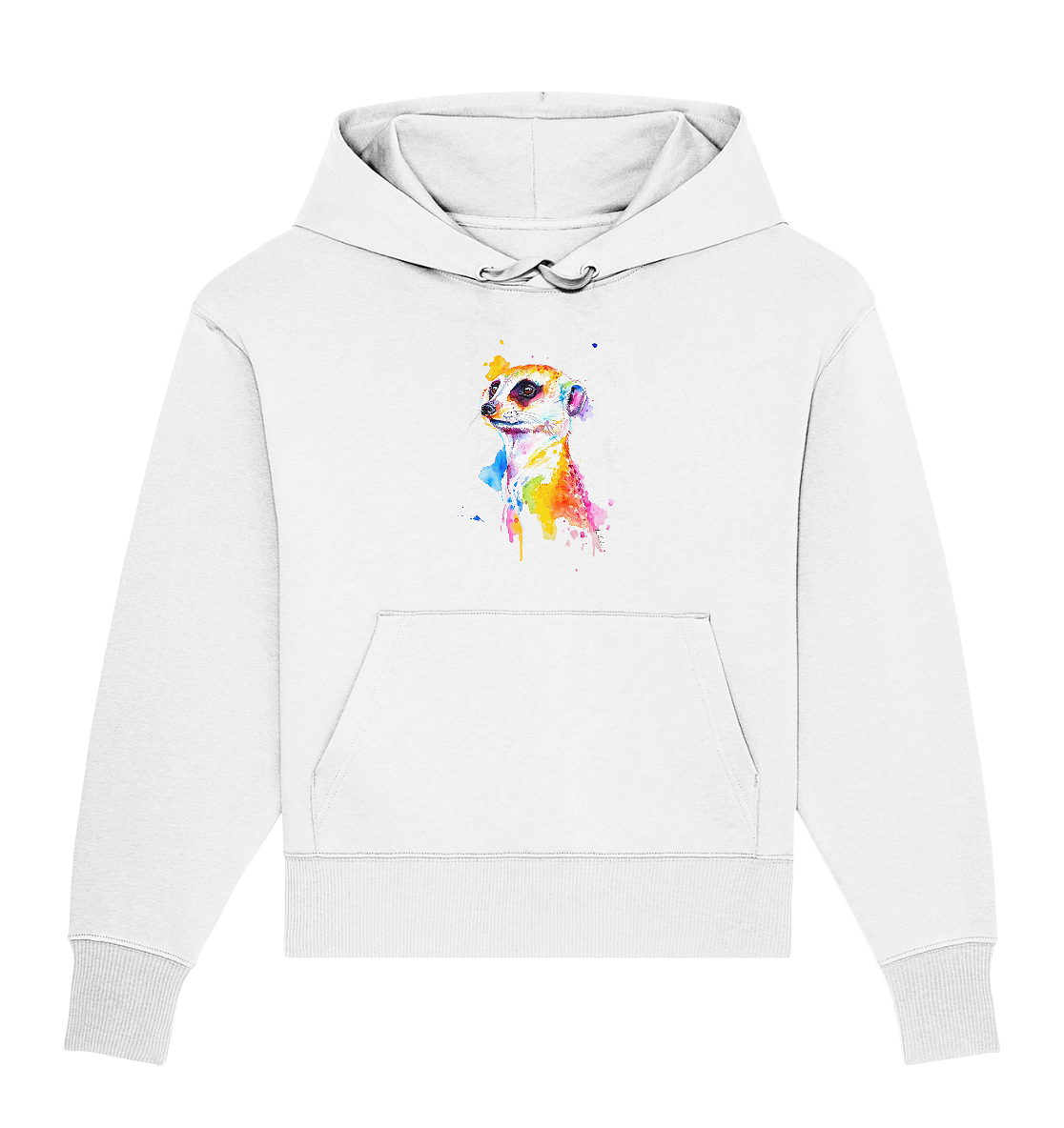 Motiv farbenfrohes Erdmännchen - Organic Oversize Hoodie