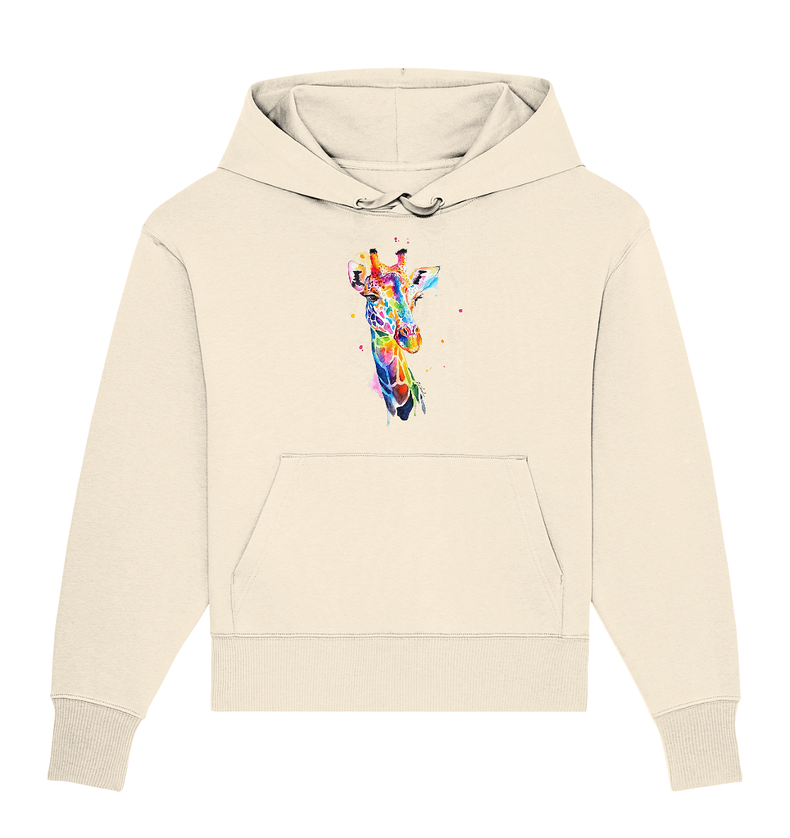 Motiv farbenfrohe Giraffe - Organic Oversize Hoodie