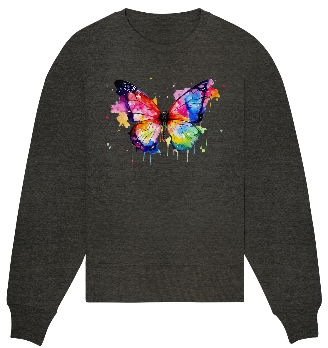 Motiv farbenfroher Schmetterling - Organic Oversize Sweatshirt