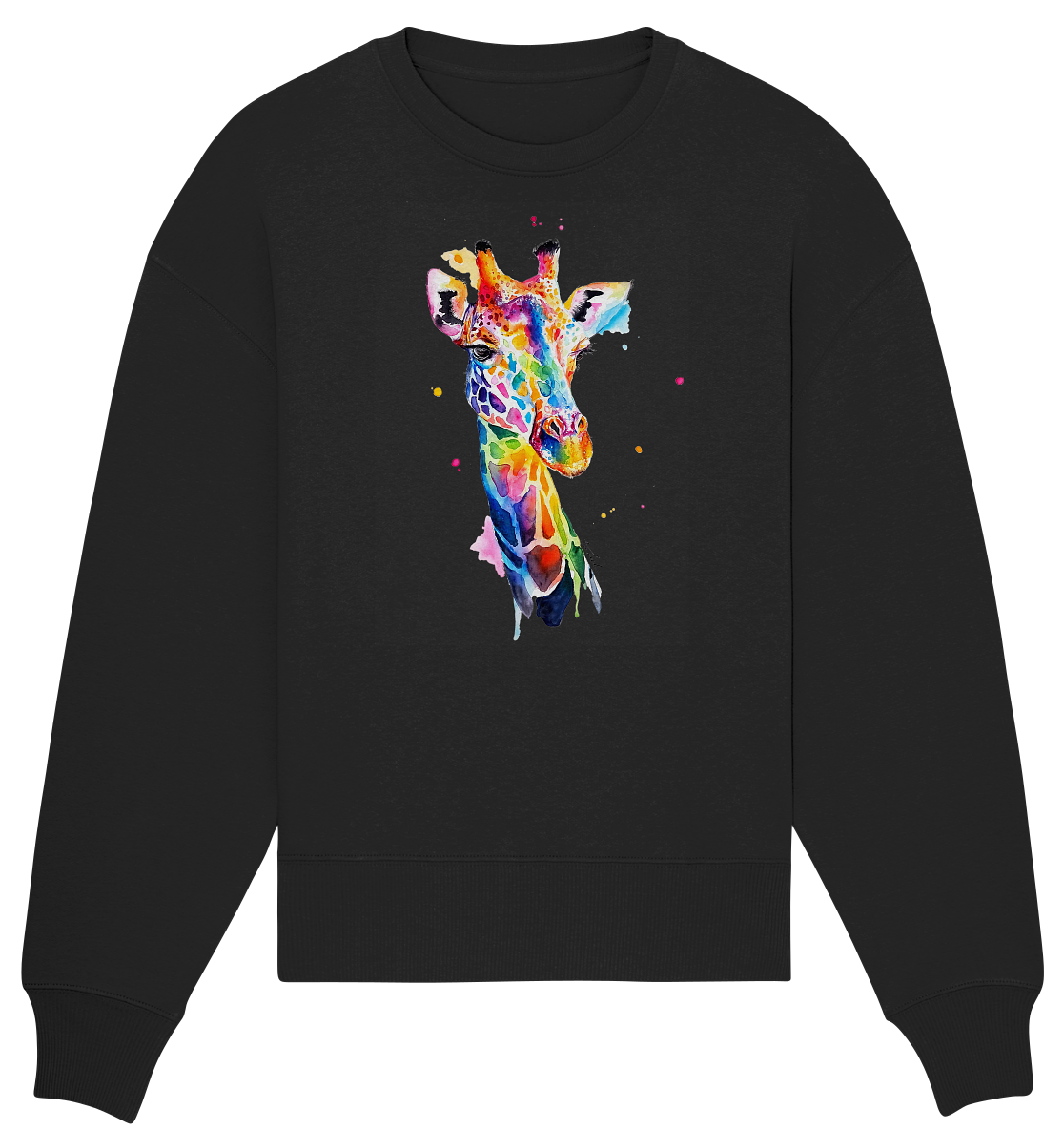 Motiv farbenfrohe Giraffe - Organic Oversize Sweatshirt