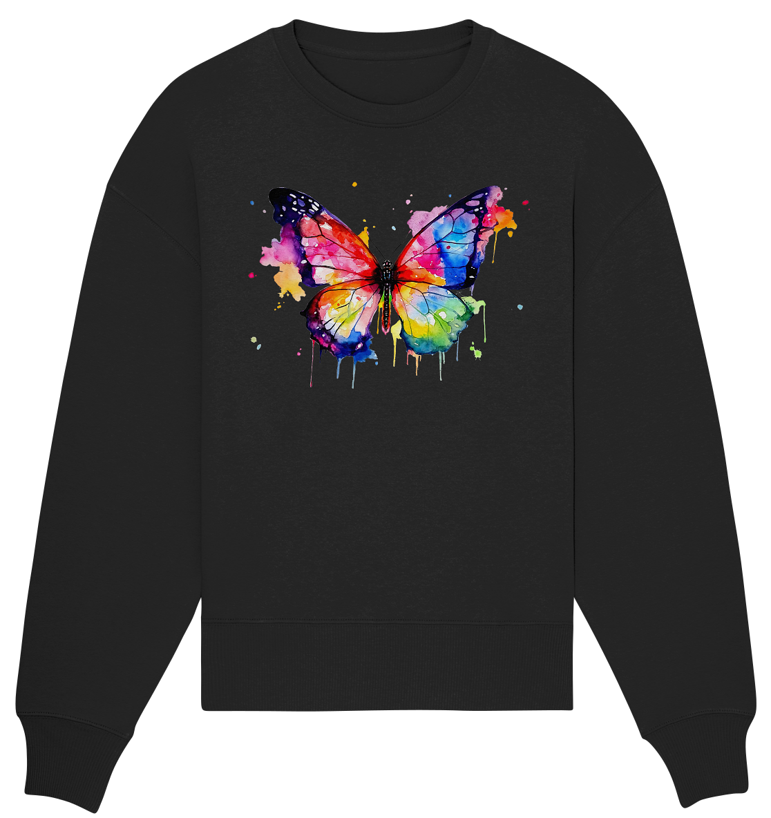 Motiv farbenfroher Schmetterling - Organic Oversize Sweatshirt