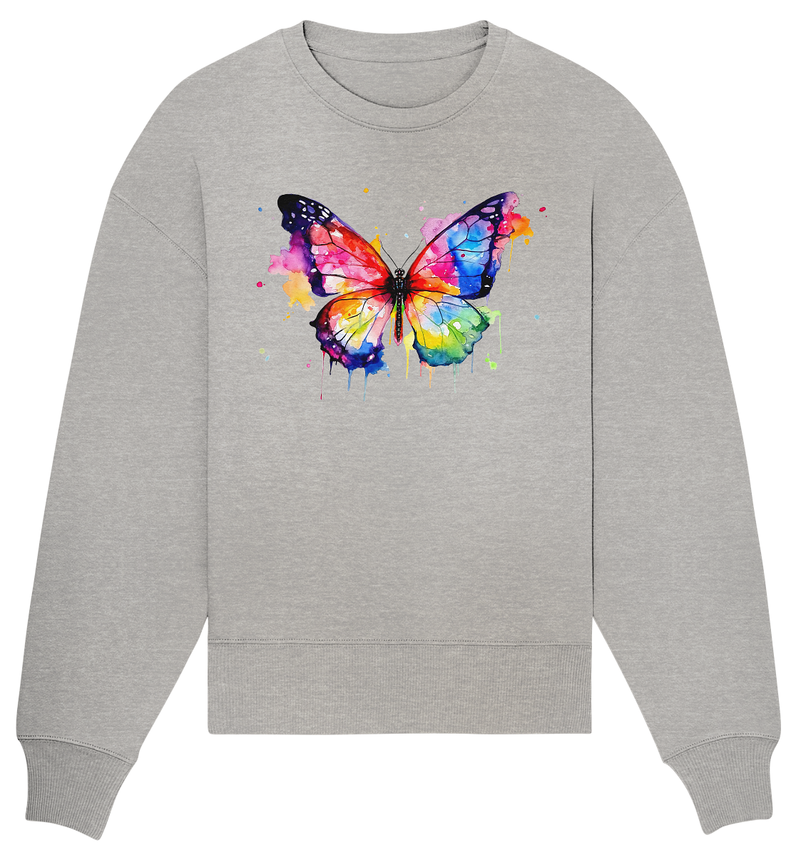 Motiv farbenfroher Schmetterling - Organic Oversize Sweatshirt