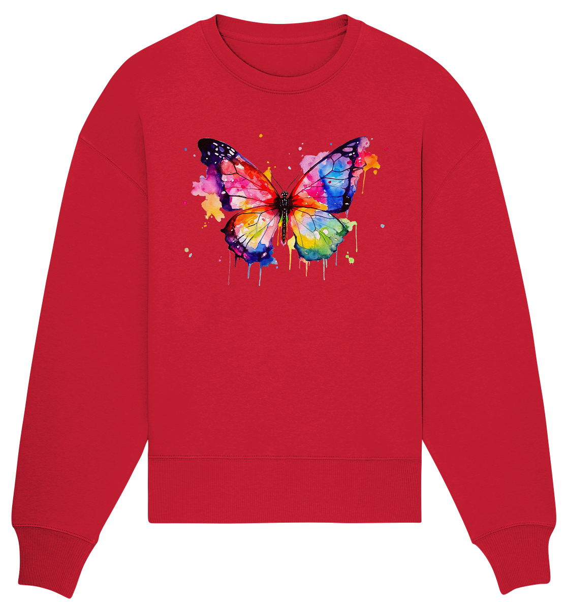 Motiv farbenfroher Schmetterling - Organic Oversize Sweatshirt