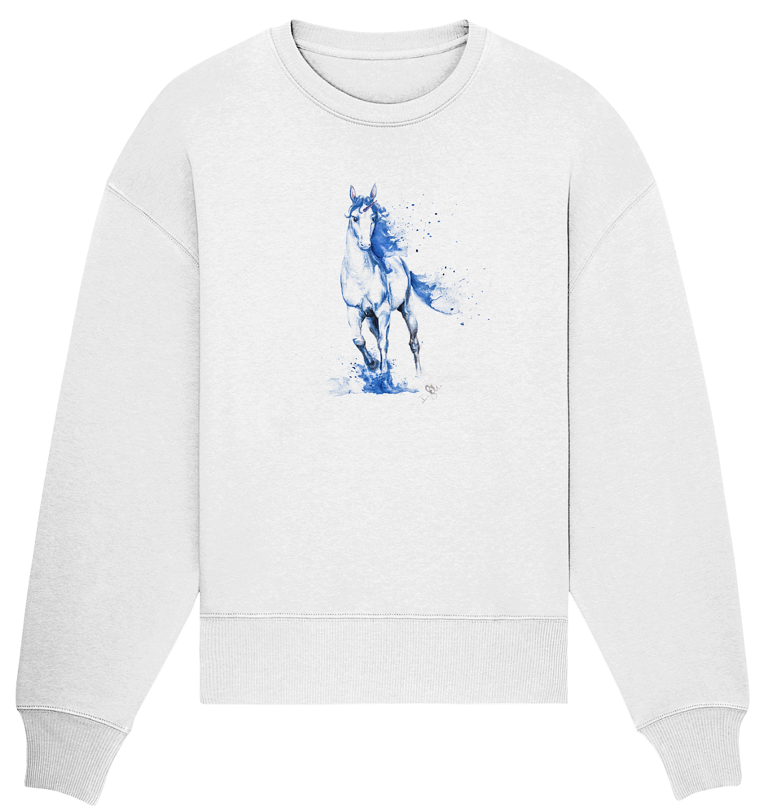 Blaues Einhorn - Organic Oversize Sweatshirt