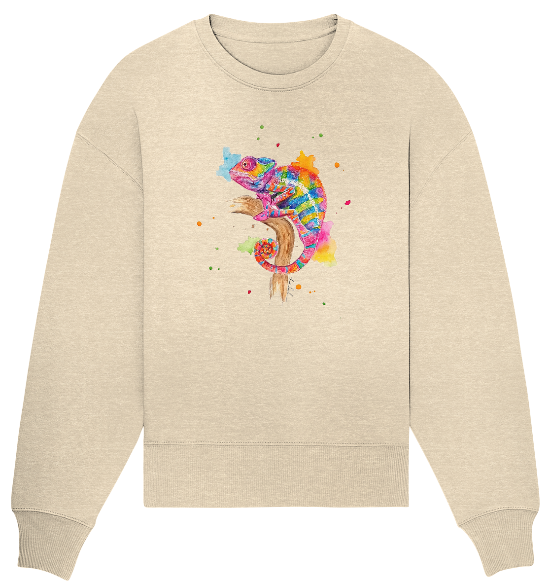 Buntes Chamäleon  - Organic Oversize Sweatshirt