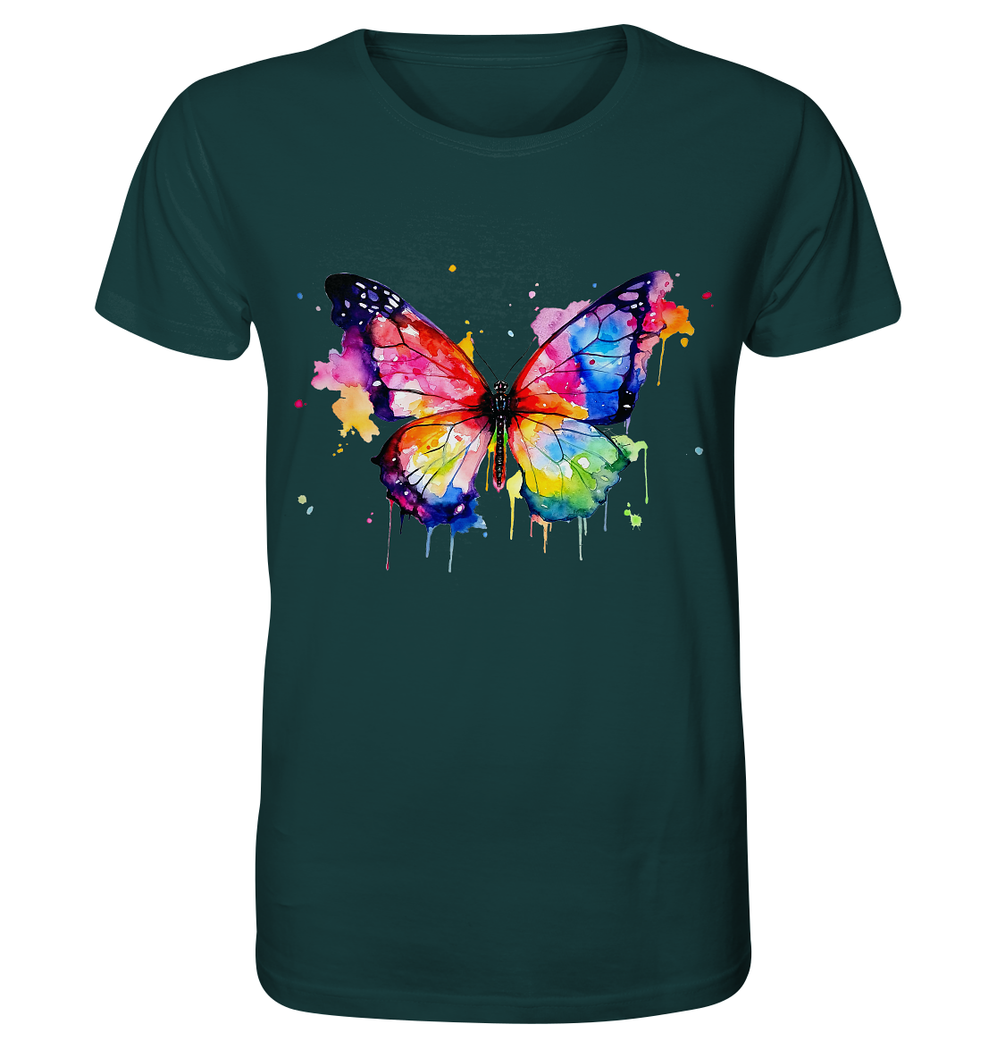 Motiv farbenfroher Schmetterling - Organic Shirt