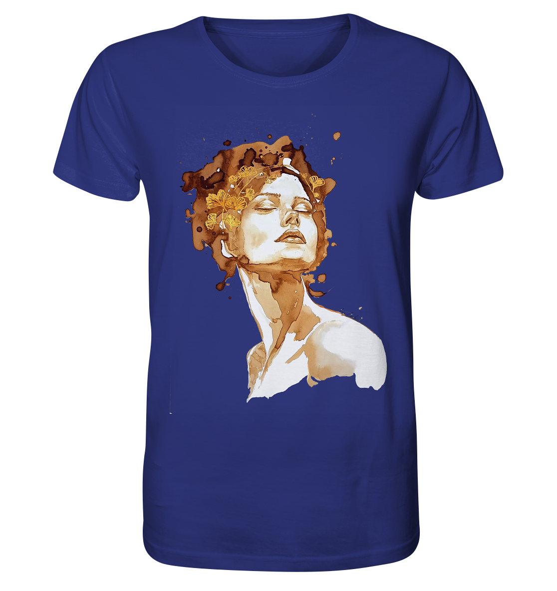 Kaffeemotiv Portrait mit Ginko - Organic Shirt