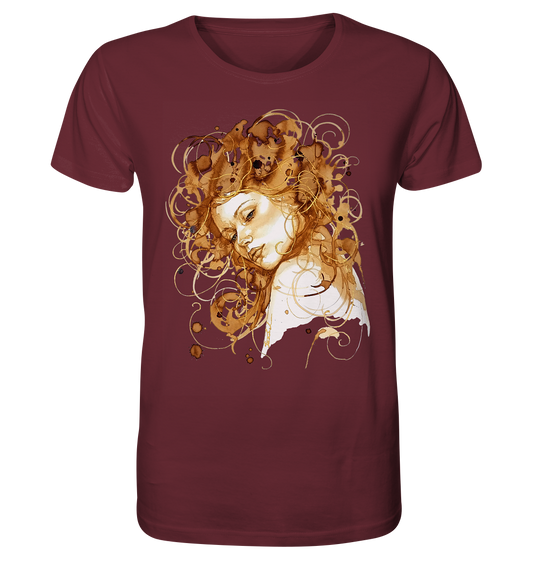 Kaffeemotiv Portrait mit goldenen Haaren - Organic Shirt