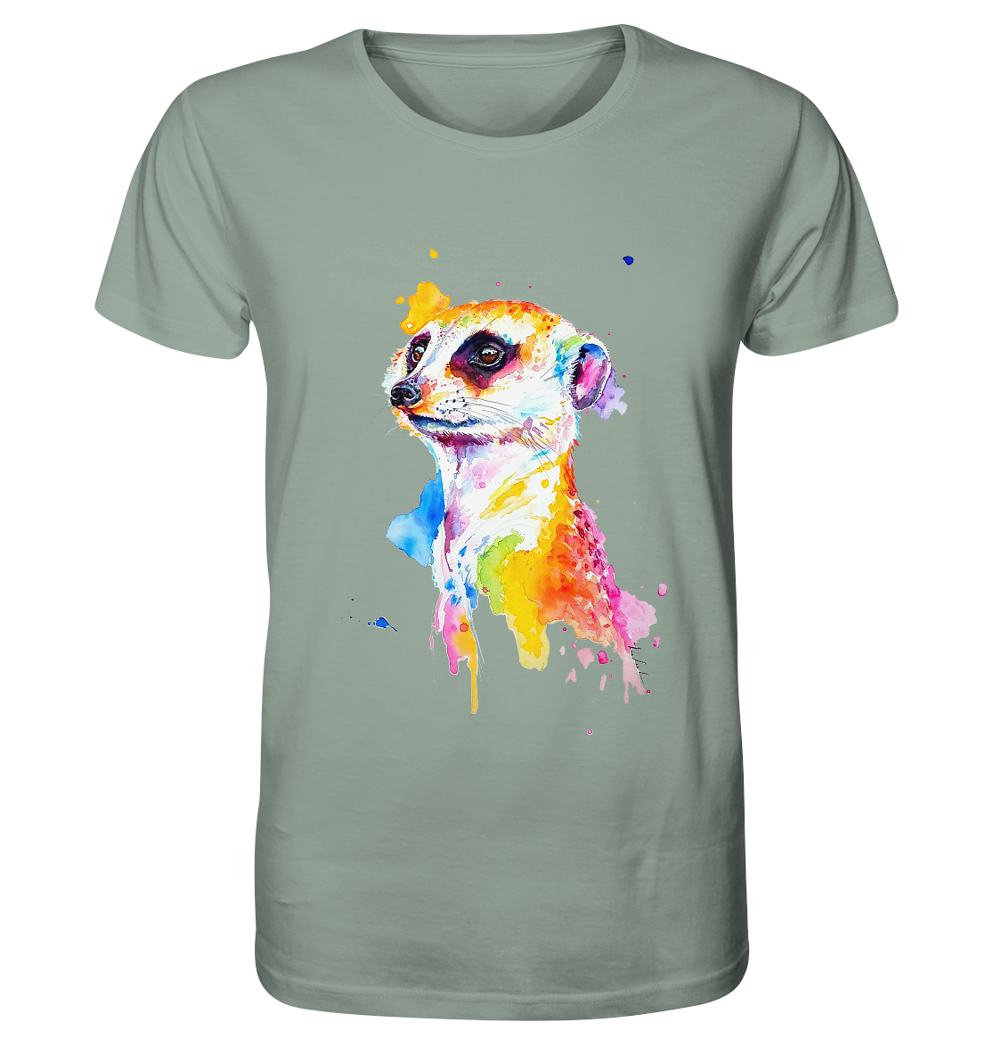 Motiv farbenfrohes Erdmännchen - Organic Shirt