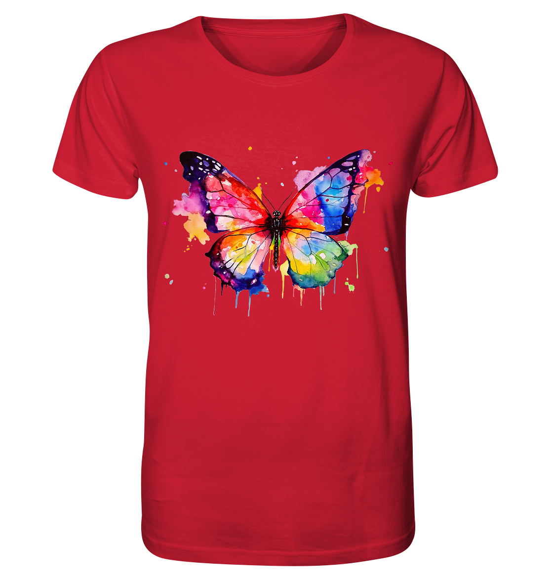 Motiv farbenfroher Schmetterling - Organic Shirt