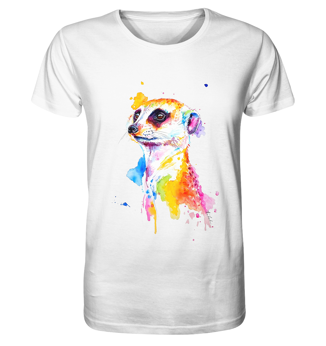 Motiv farbenfrohes Erdmännchen - Organic Shirt