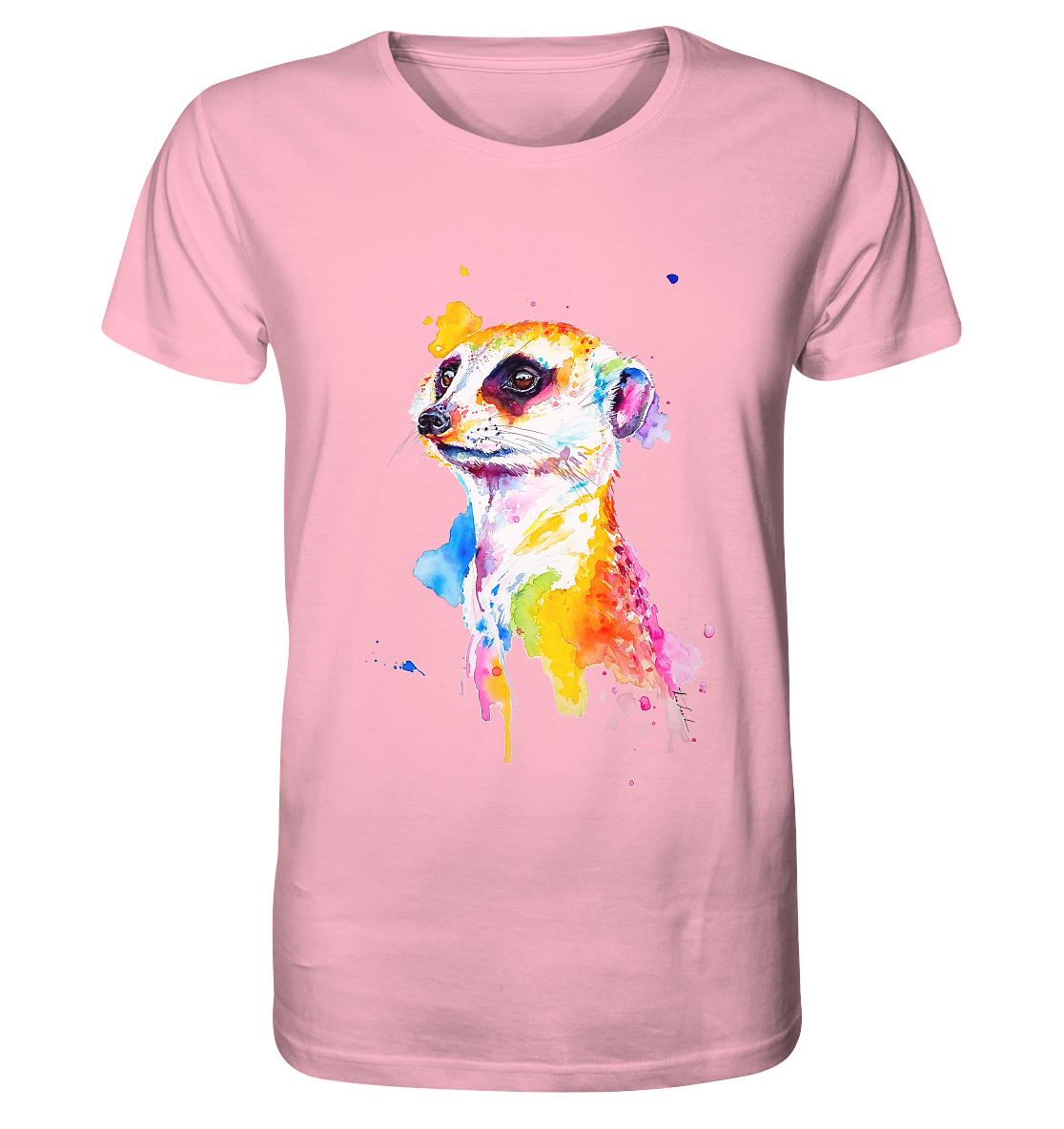 Motiv farbenfrohes Erdmännchen - Organic Shirt