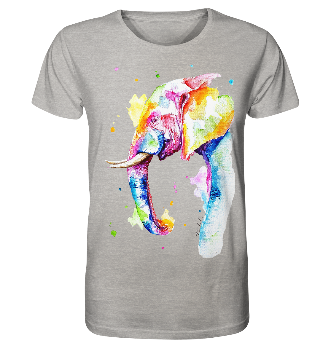 Bunter Elefant - Organic Shirt (meliert)