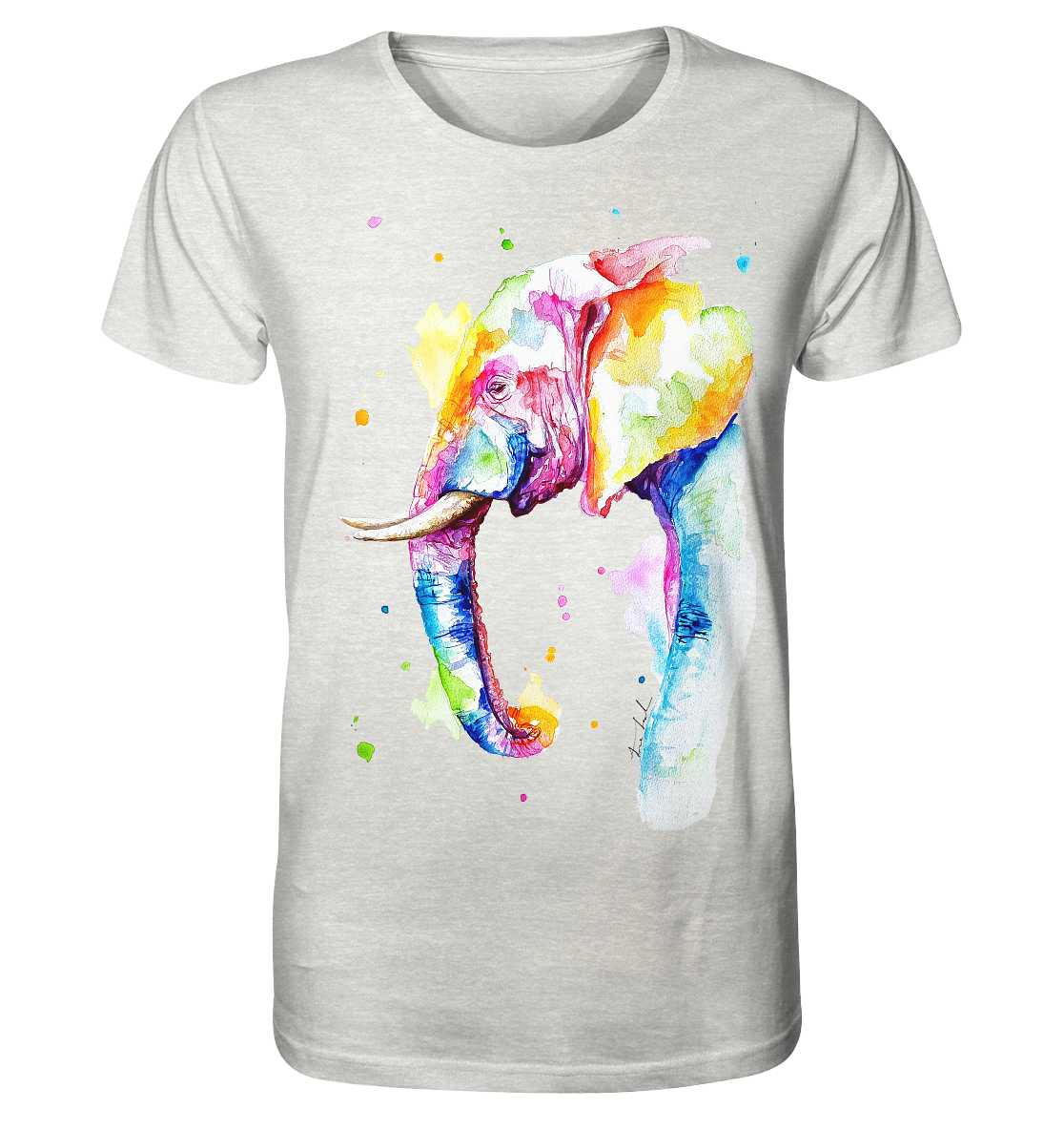 Bunter Elefant - Organic Shirt (meliert)