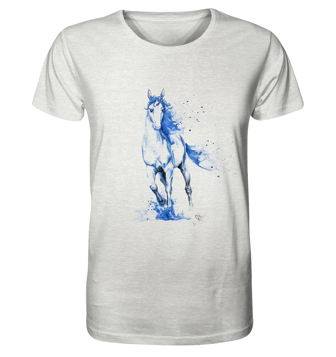 Blaues Einhorn - Organic Shirt (meliert)