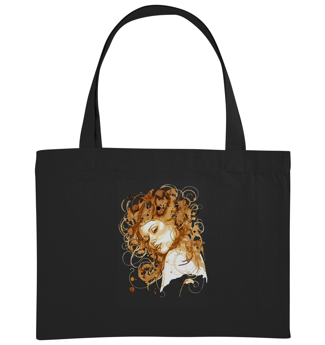 Kaffeemotiv Portrait mit goldenen Haaren - Organic Shopping-Bag