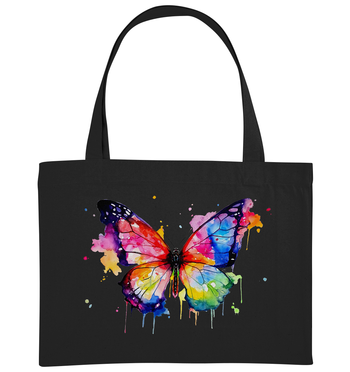 Motiv farbenfroher Schmetterling - Organic Shopping-Bag