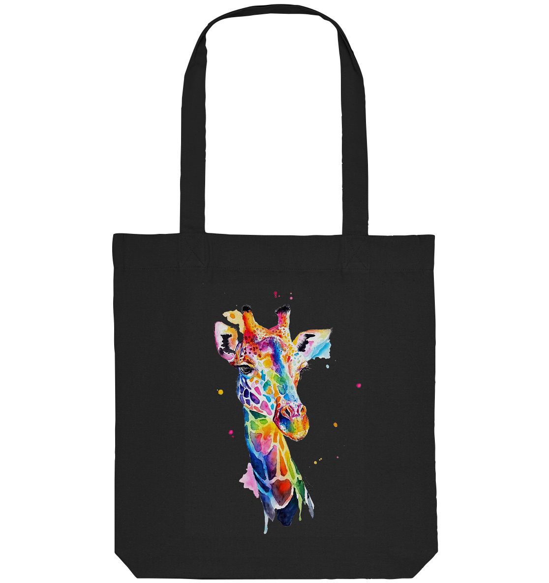 Motiv farbenfrohe Giraffe - Organic Tote-Bag