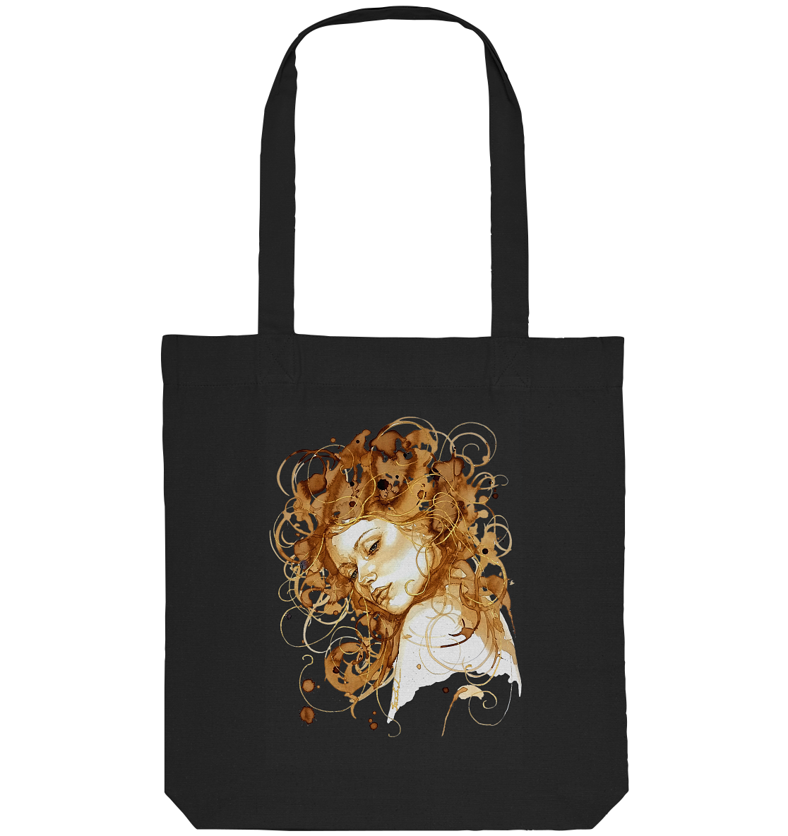 Kaffeemotiv Portrait mit goldenen Haaren - Organic Tote-Bag