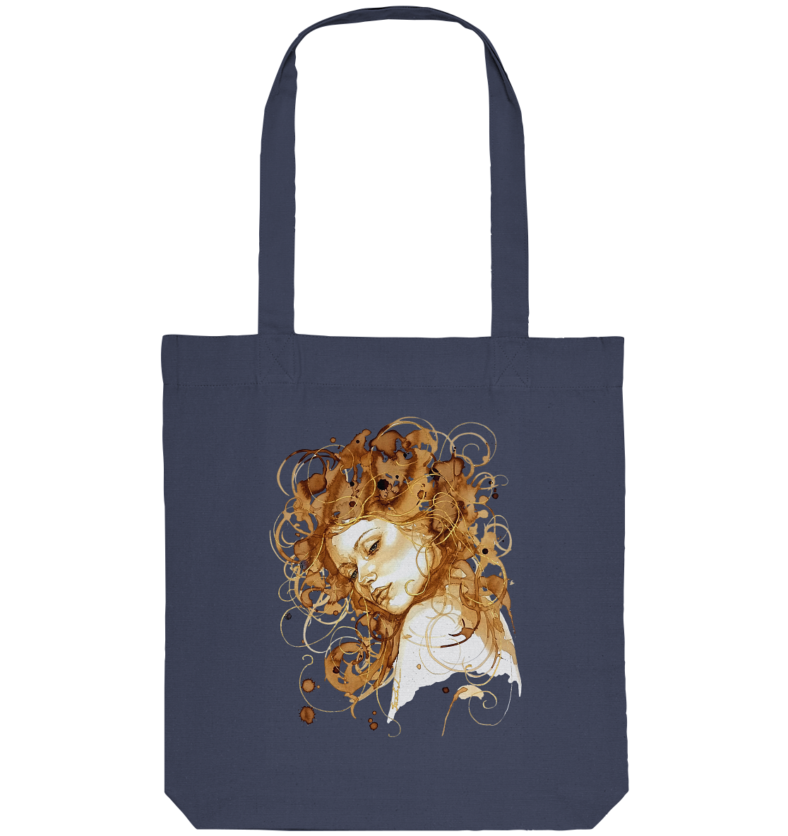 Kaffeemotiv Portrait mit goldenen Haaren - Organic Tote-Bag