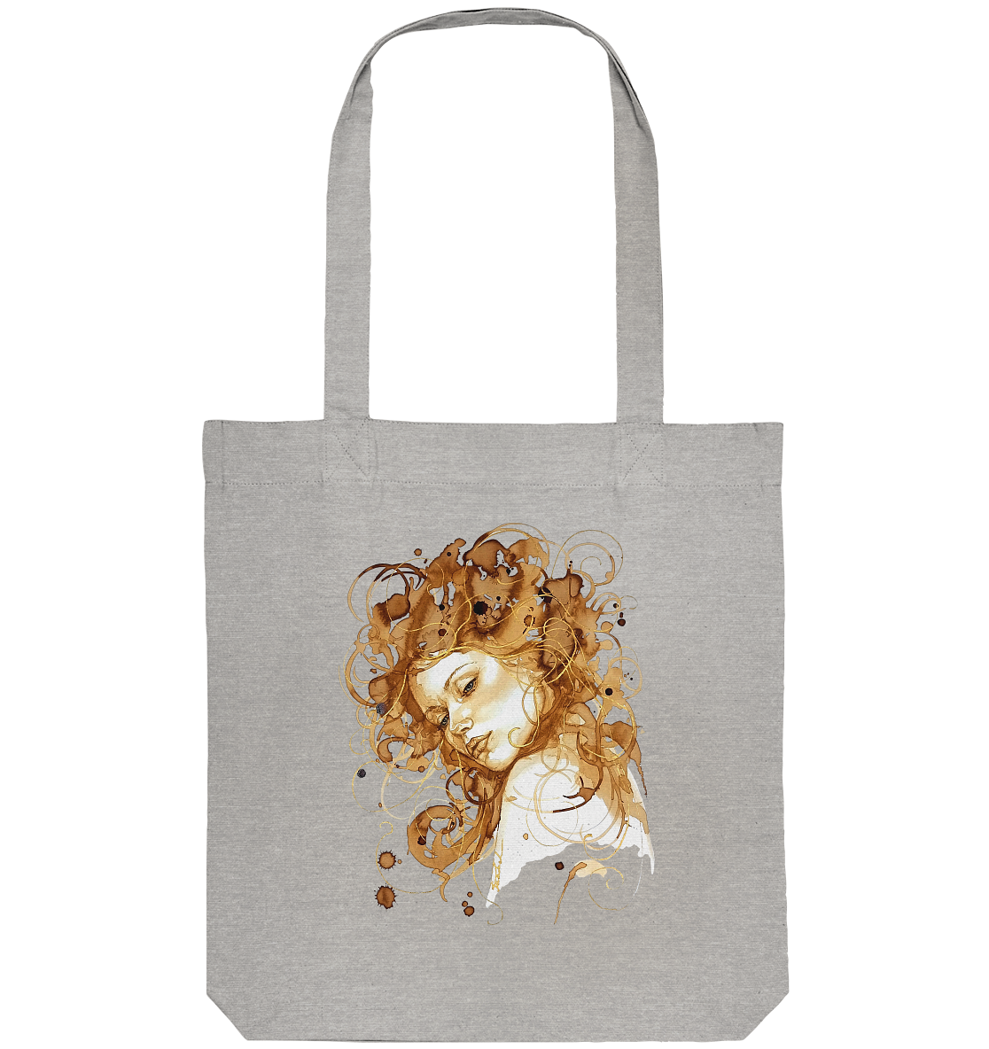 Kaffeemotiv Portrait mit goldenen Haaren - Organic Tote-Bag