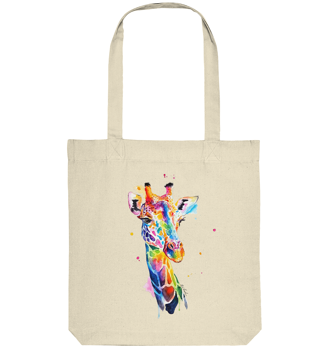 Motiv farbenfrohe Giraffe - Organic Tote-Bag