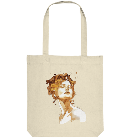 Kaffeemotiv Portrait mit Ginko - Organic Tote-Bag