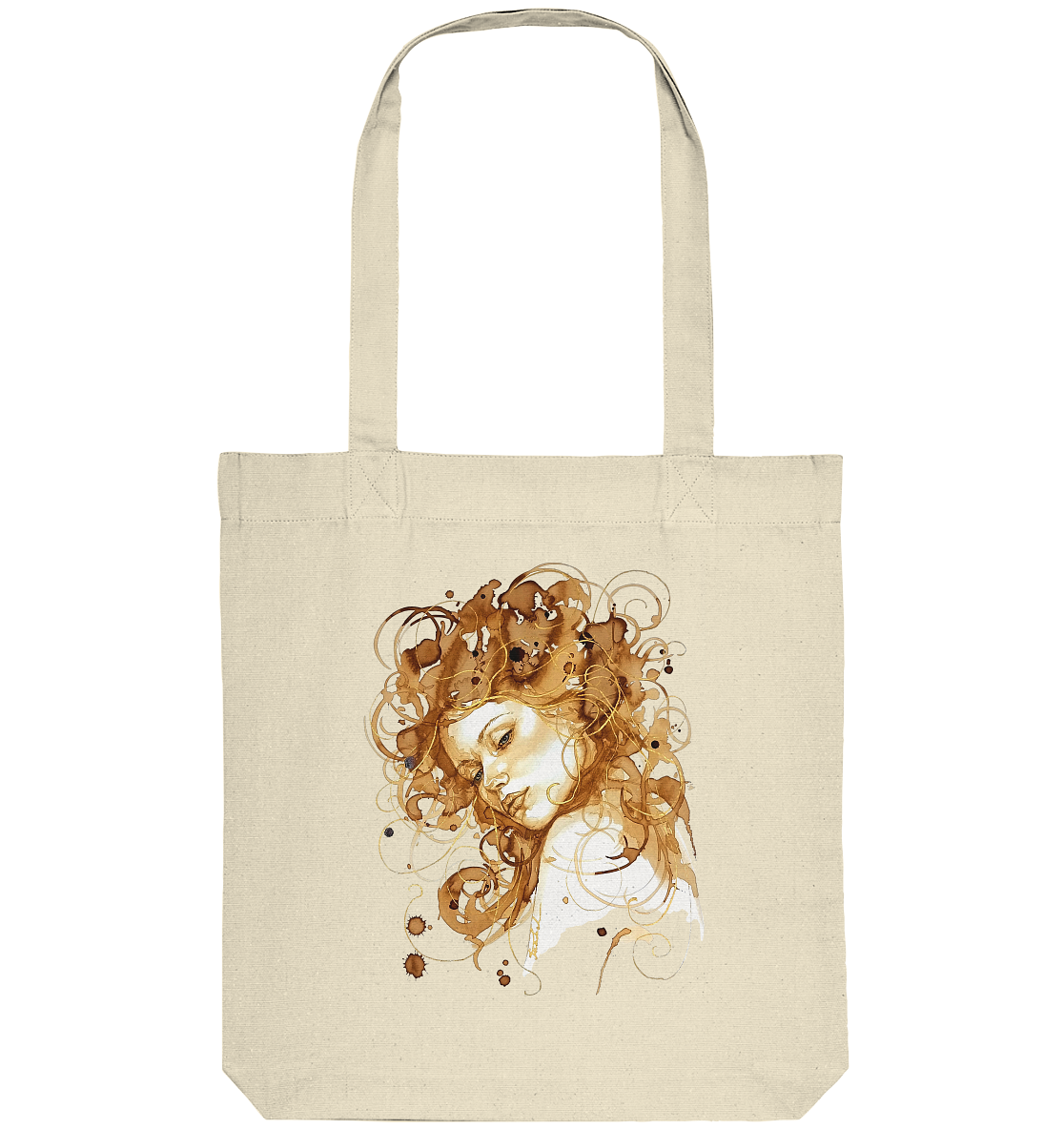 Kaffeemotiv Portrait mit goldenen Haaren - Organic Tote-Bag