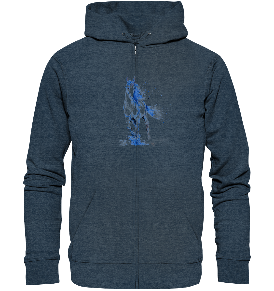 Blaues Einhorn - Organic Zipper