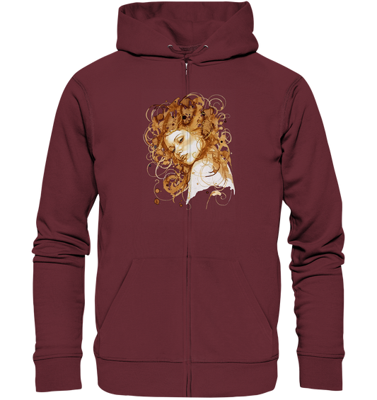 Kaffeemotiv Portrait mit goldenen Haaren - Organic Zipper