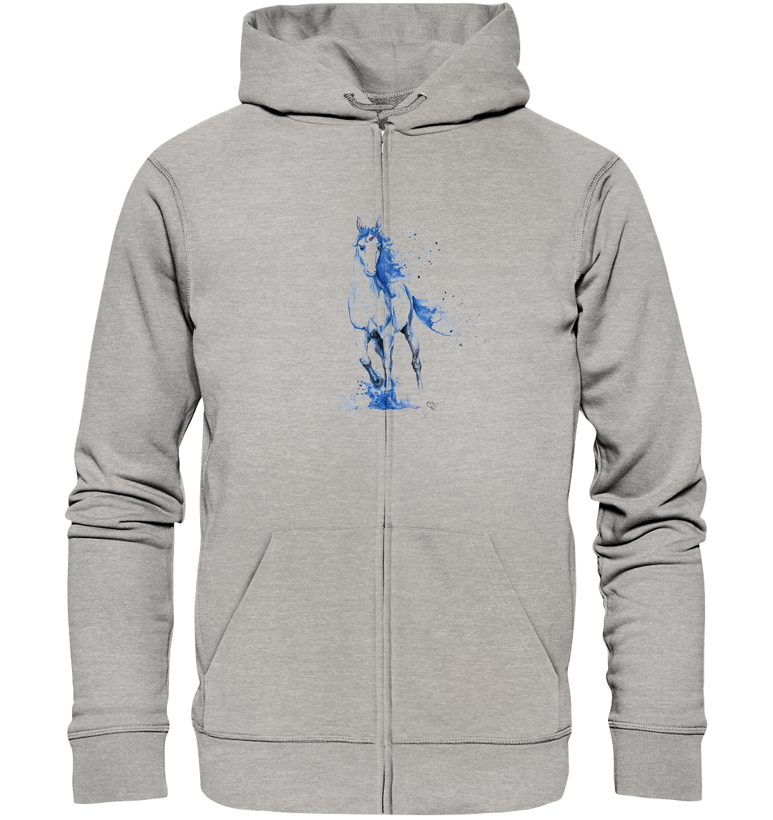 Blaues Einhorn - Organic Zipper