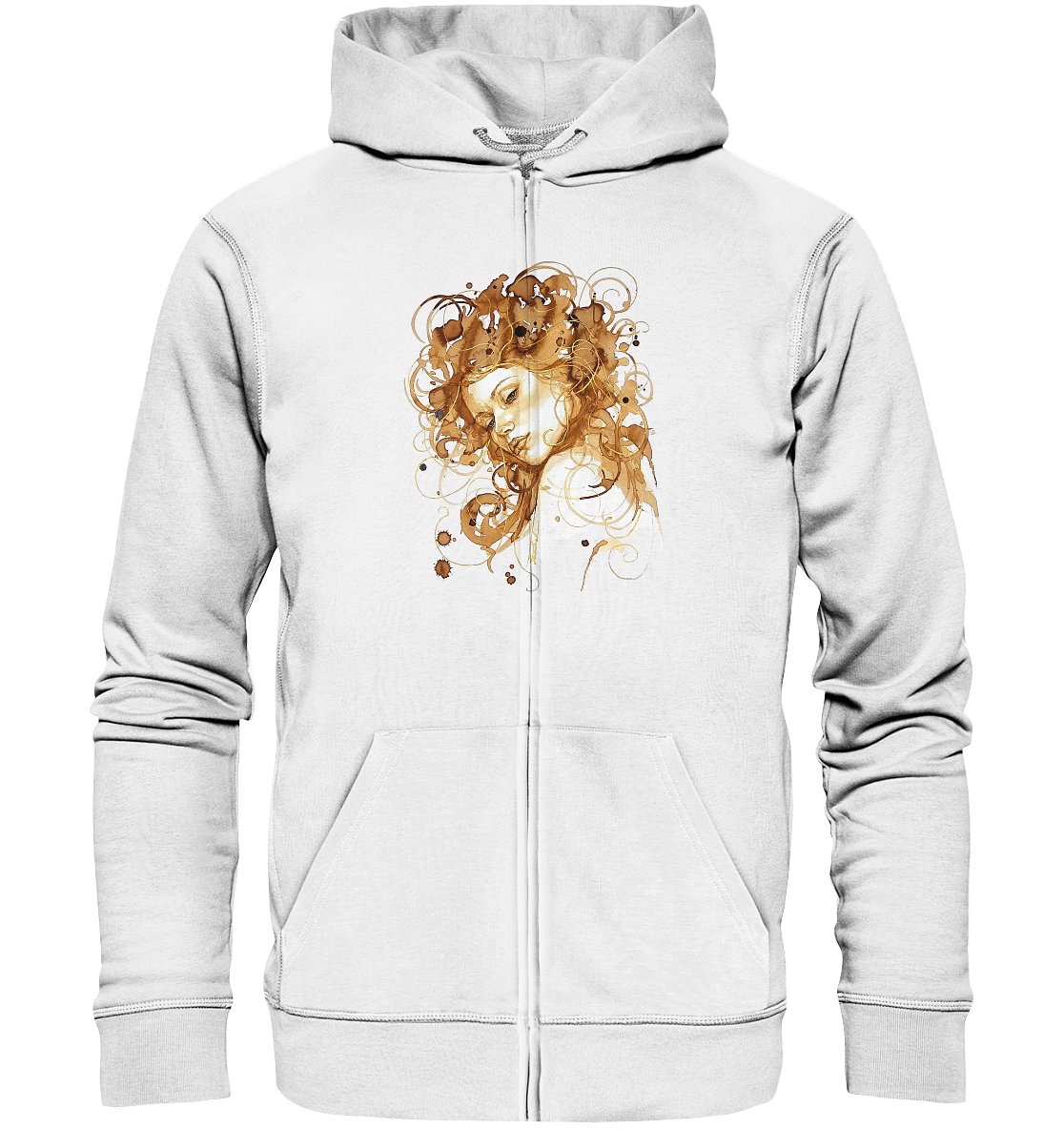 Kaffeemotiv Portrait mit goldenen Haaren - Organic Zipper