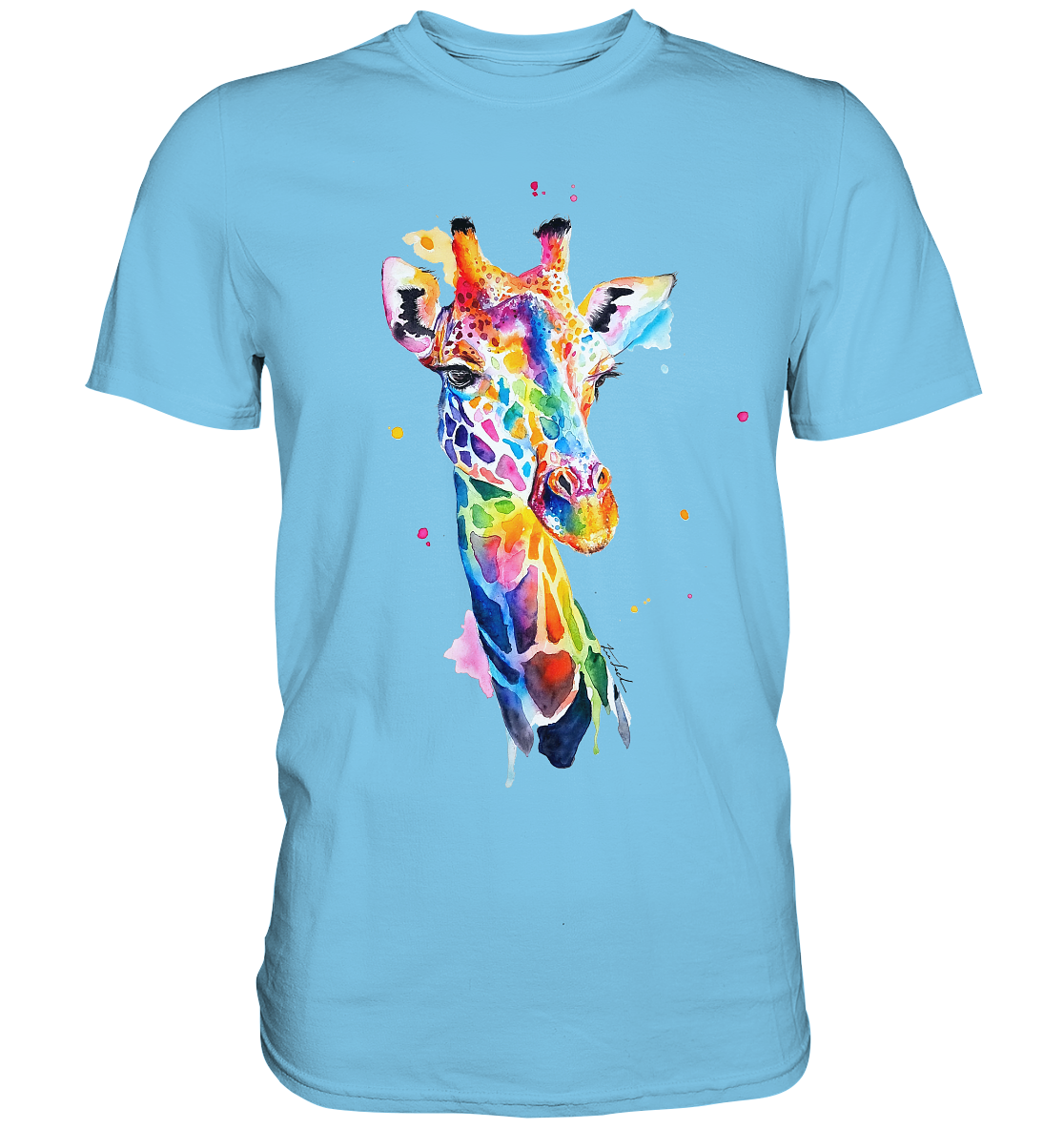 Motiv farbenfrohe Giraffe - Premium Shirt