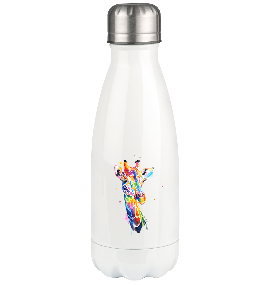 Motiv farbenfrohe Giraffe - Thermoflasche 350ml