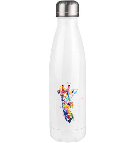 Motiv farbenfrohe Giraffe - Thermoflasche 500ml