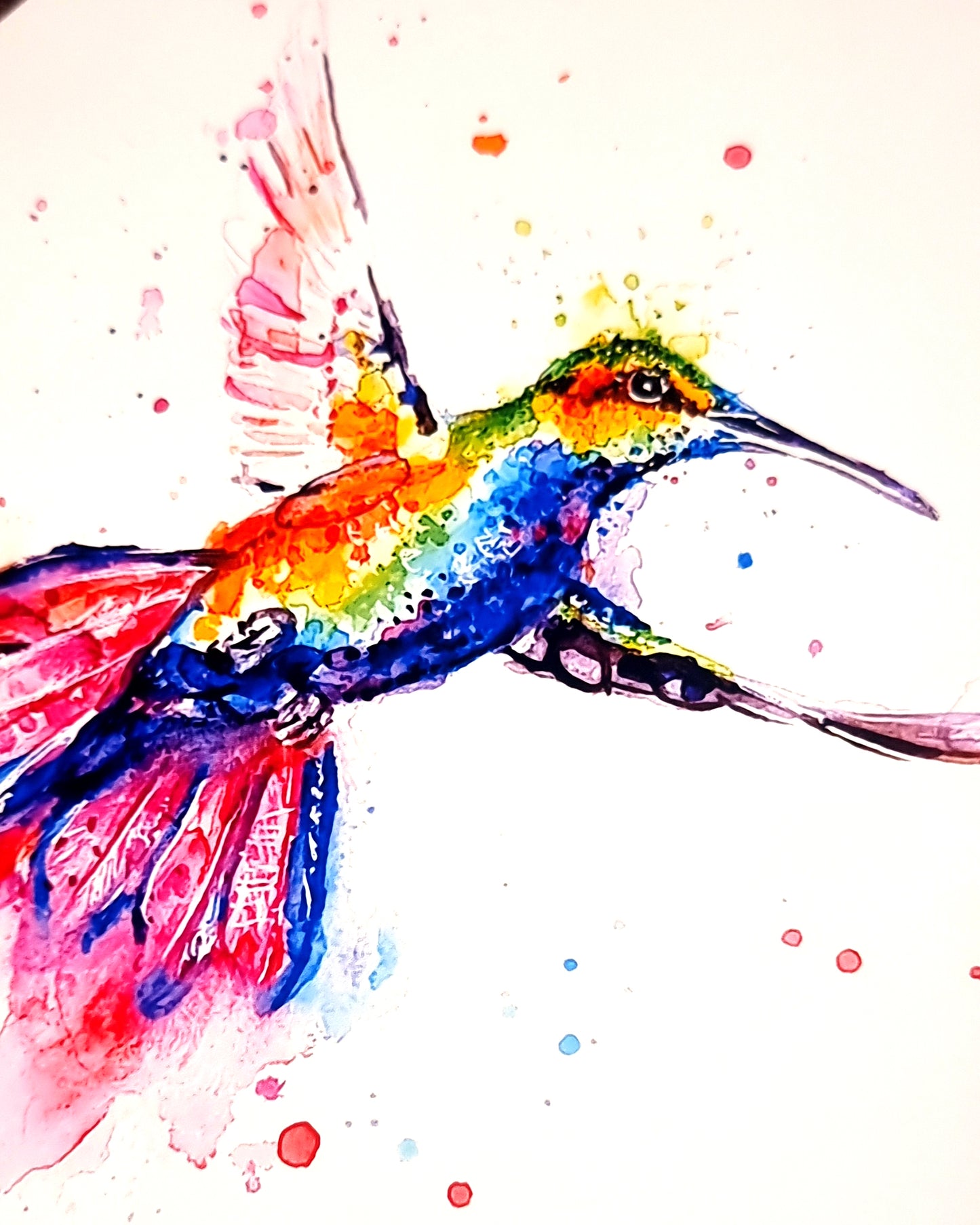 Zwei Kolibris in Aquarell - Kunstdruck  - Zwei Liebende