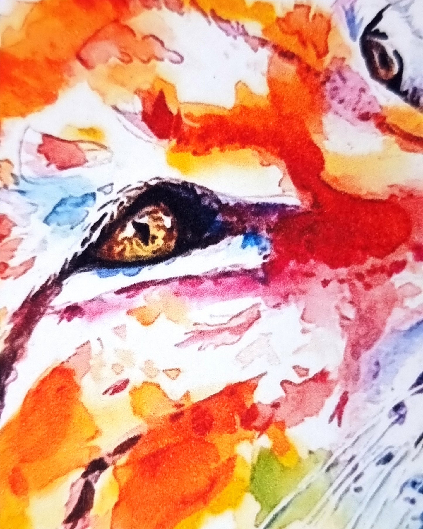 Farbenfroher Luchs in Aquarell - Kunstdruck - Luchs Phileas