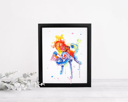 Oktopus in Aquarell - Kunstdruck - Paul