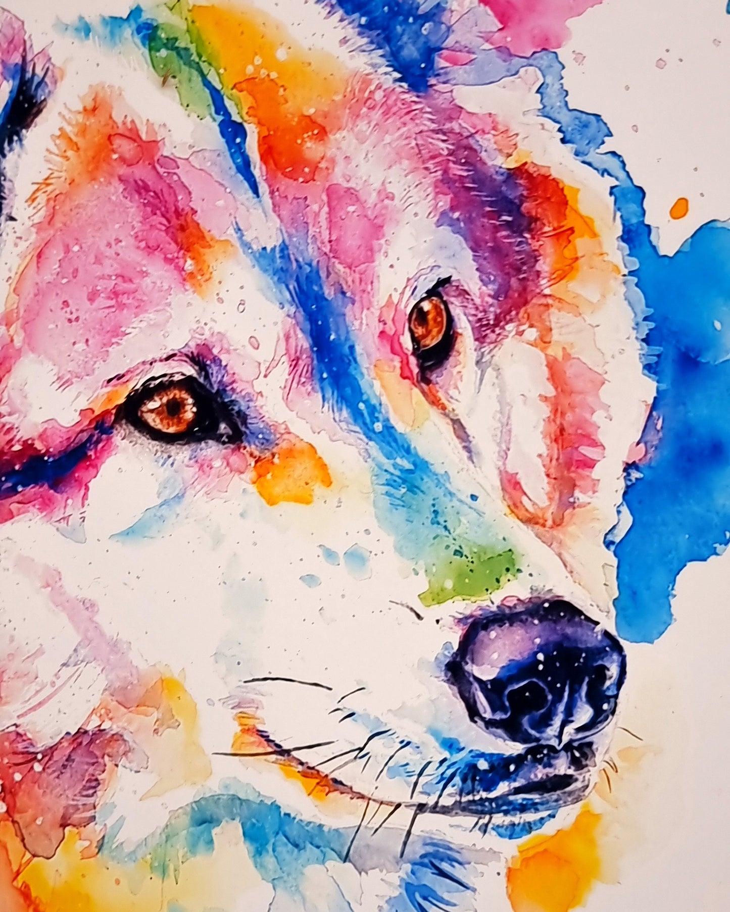 Wolf in Aquarell - Kunstdruck - Suna